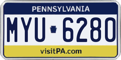 PA license plate MYU6280