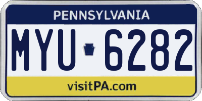 PA license plate MYU6282