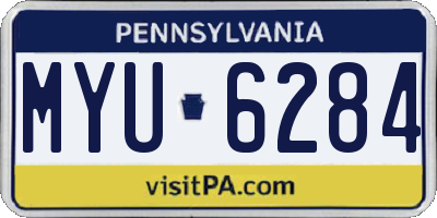PA license plate MYU6284
