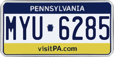 PA license plate MYU6285
