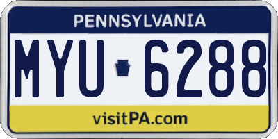 PA license plate MYU6288
