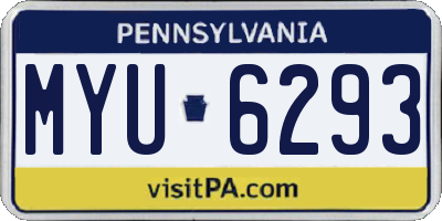 PA license plate MYU6293