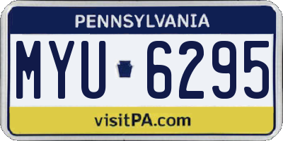PA license plate MYU6295