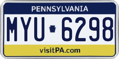PA license plate MYU6298