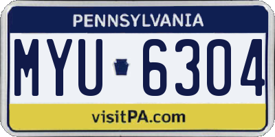 PA license plate MYU6304