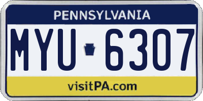 PA license plate MYU6307