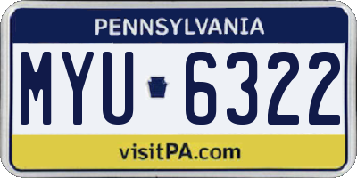 PA license plate MYU6322
