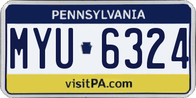 PA license plate MYU6324
