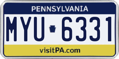 PA license plate MYU6331