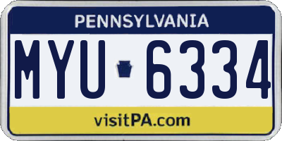 PA license plate MYU6334