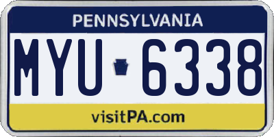 PA license plate MYU6338