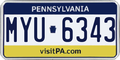 PA license plate MYU6343