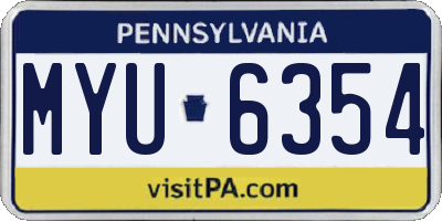 PA license plate MYU6354