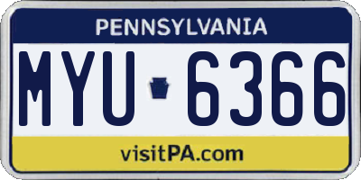 PA license plate MYU6366