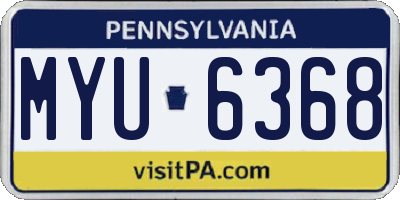 PA license plate MYU6368