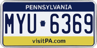 PA license plate MYU6369