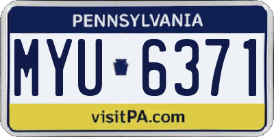 PA license plate MYU6371