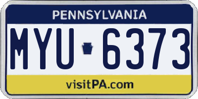 PA license plate MYU6373