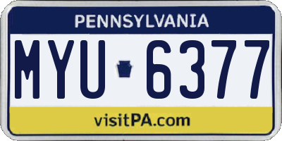 PA license plate MYU6377