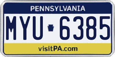 PA license plate MYU6385