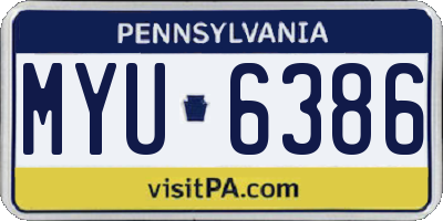 PA license plate MYU6386