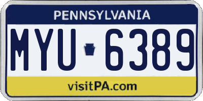 PA license plate MYU6389