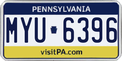 PA license plate MYU6396
