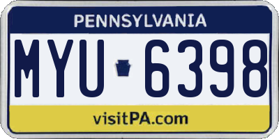 PA license plate MYU6398