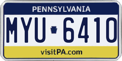 PA license plate MYU6410
