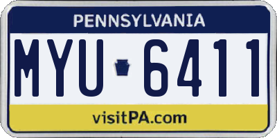 PA license plate MYU6411