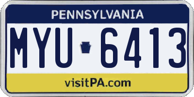 PA license plate MYU6413