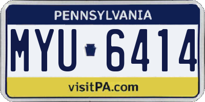 PA license plate MYU6414