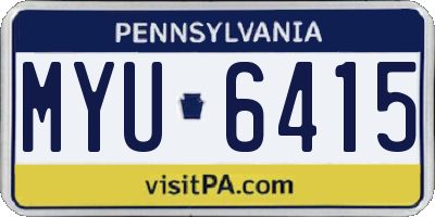 PA license plate MYU6415