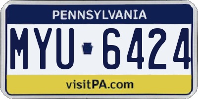 PA license plate MYU6424