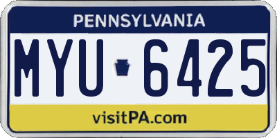 PA license plate MYU6425