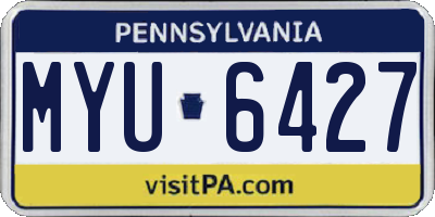 PA license plate MYU6427