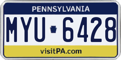 PA license plate MYU6428