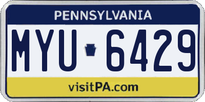 PA license plate MYU6429