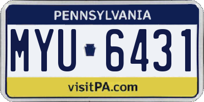 PA license plate MYU6431