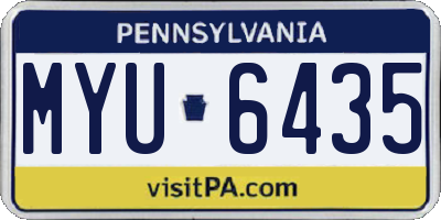 PA license plate MYU6435