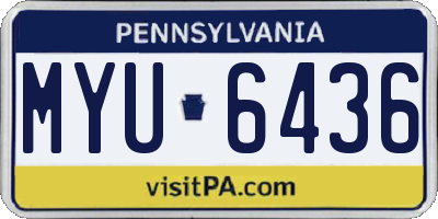 PA license plate MYU6436