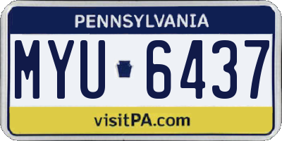 PA license plate MYU6437