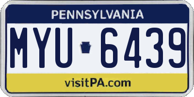 PA license plate MYU6439
