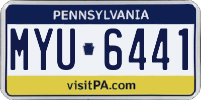 PA license plate MYU6441