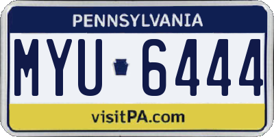 PA license plate MYU6444