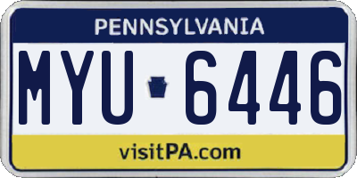 PA license plate MYU6446