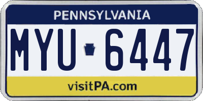 PA license plate MYU6447