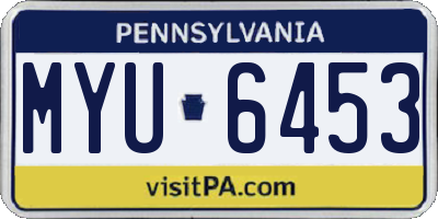 PA license plate MYU6453