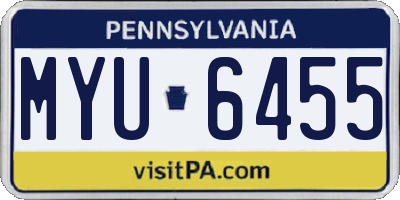 PA license plate MYU6455
