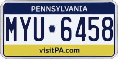 PA license plate MYU6458